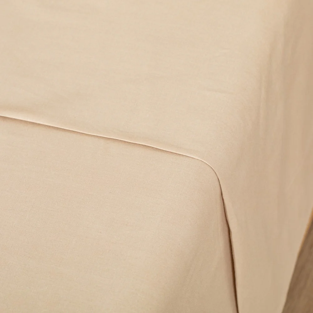 Juego de Sábanas Algodón Percal Lisa Beige - Imagen 4