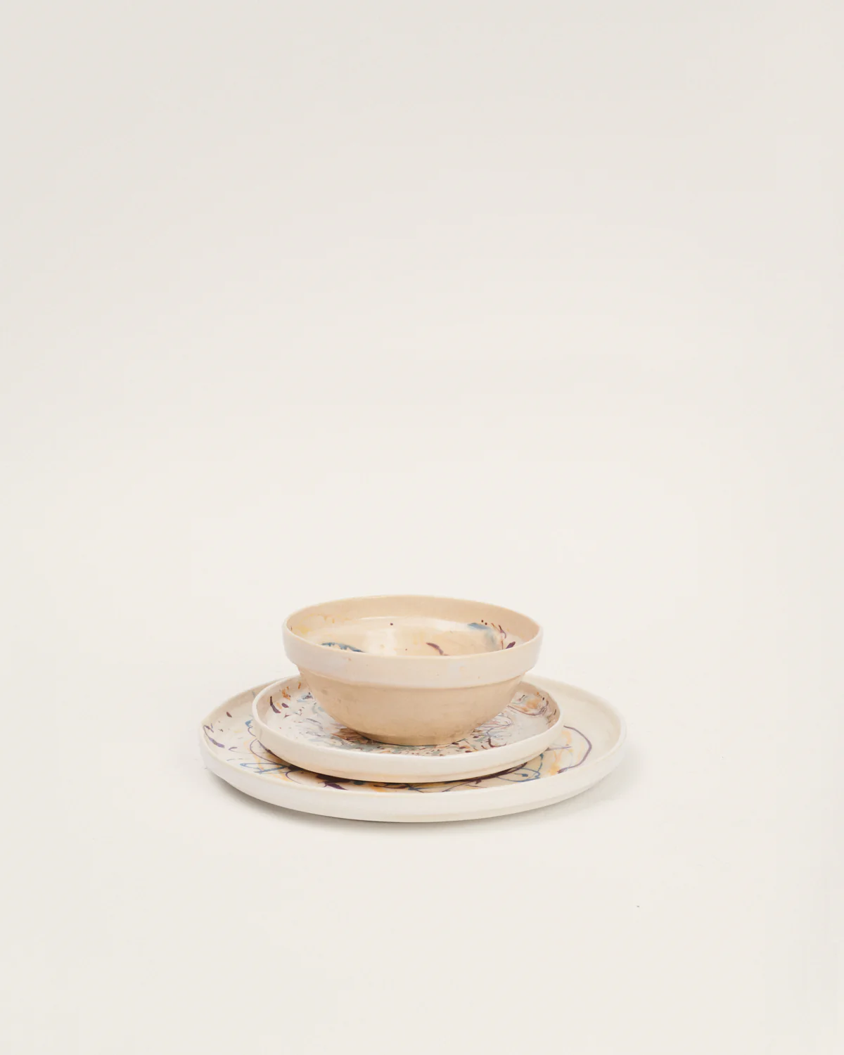 Plato llano marmoleado (set de 2) - Imagen 4